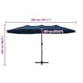 Miniatyrbilde 10 av 10: vidaXL Parasol med aluminiumsstang 460x270 cm blå