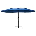 Miniatyrbilde 2 av 10: vidaXL Parasol med aluminiumsstang 460x270 cm blå