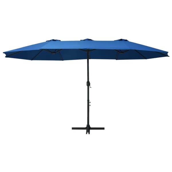 vidaXL Parasol med aluminiumsstang 460x270 cm blå