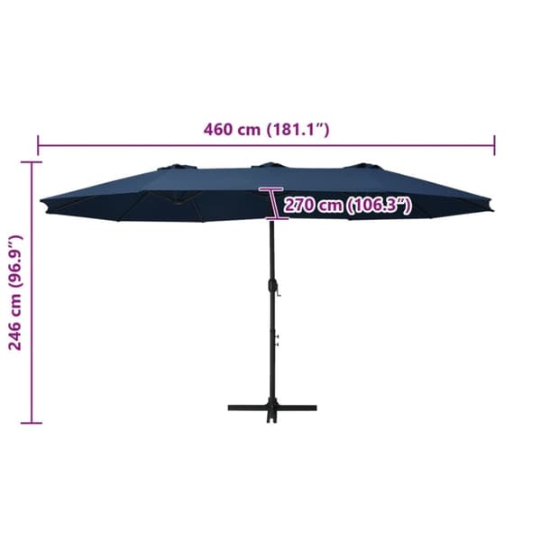 vidaXL Aurinkovarjo alumiinitanko 460x270 cm sininen