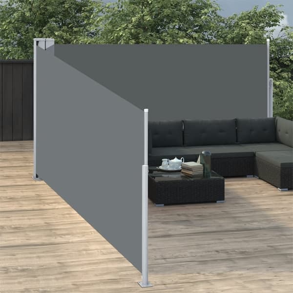vidaXL Infällbar sidomarkis antracit 140x1000 cm