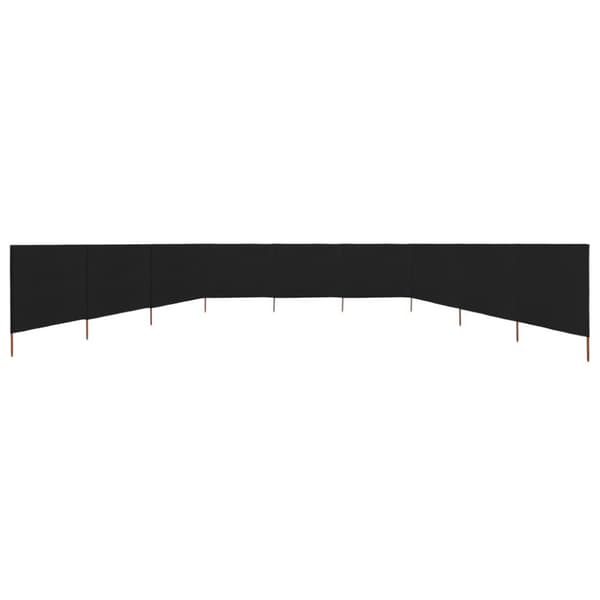 vidaXL Vindskjerm 9 paneler stoff 1200x120 cm svart