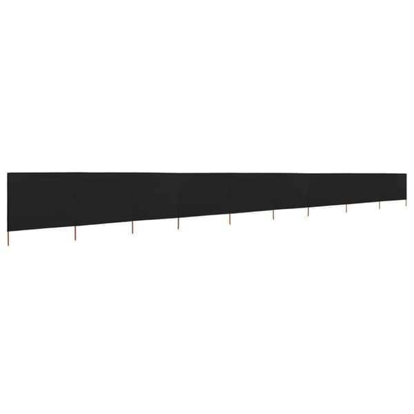 vidaXL Vindskjerm 9 paneler stoff 1200x120 cm svart
