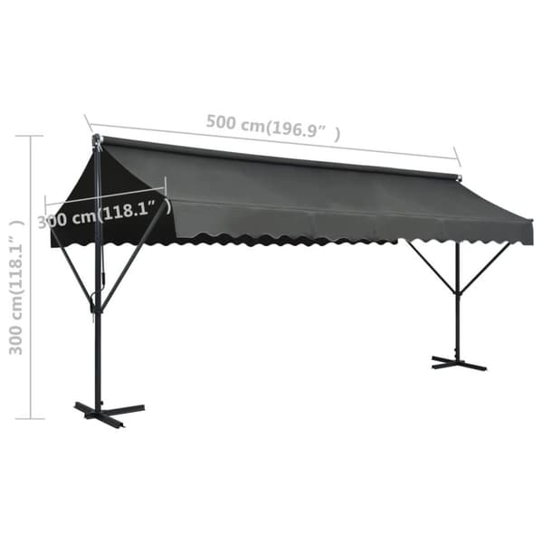 vidaXL Vapaasti seisova markiisi 500x300 cm antrasiitti