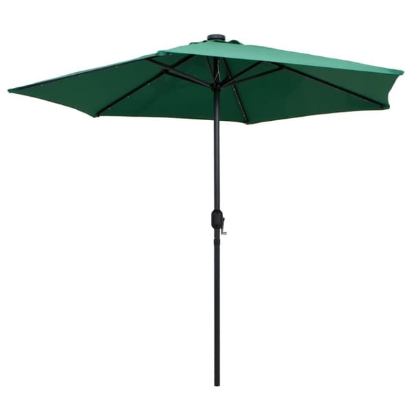 vidaXL Aurinkovarjo LED-valot alumiinitolpalla 270 cm vihreä
