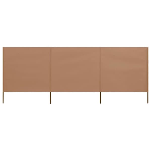 vidaXL 3-panels læsejl 400x80 cm stof gråbrun