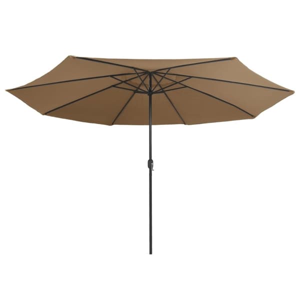 vidaXL parasol med metalstang 390 cm gråbrun