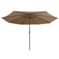 Miniatyrbillede 3 af 7: vidaXL parasol med metalstang 390 cm gråbrun