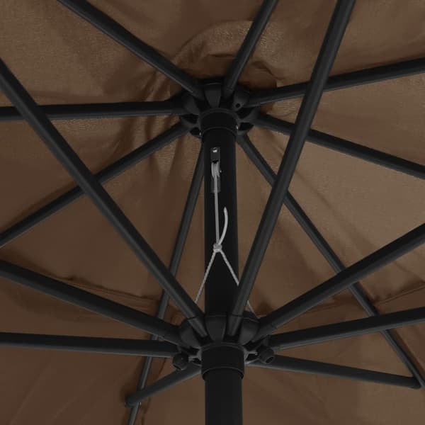 vidaXL parasol med metalstang 390 cm gråbrun