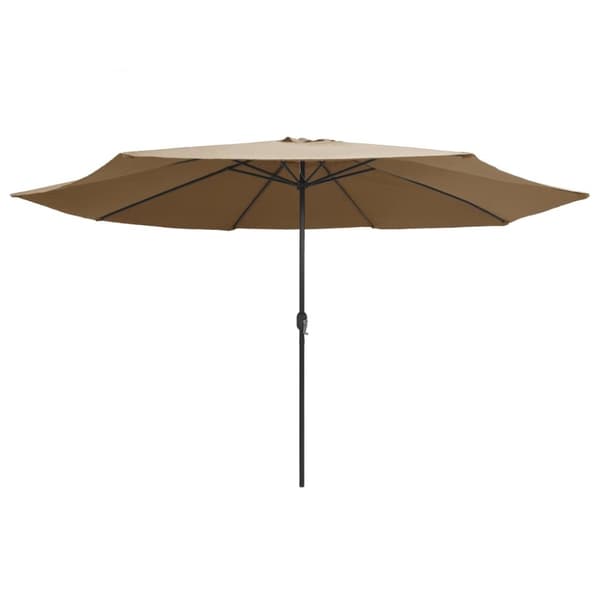 vidaXL parasol med metalstang 390 cm gråbrun
