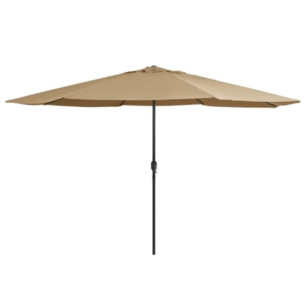 vidaXL parasol med metalstang 390 cm gråbrun