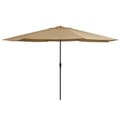 Miniatyrbillede 1 af 7: vidaXL parasol med metalstang 390 cm gråbrun