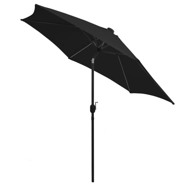 vidaXL parasol med LED-lys og aluminiumsstang 300 cm sort