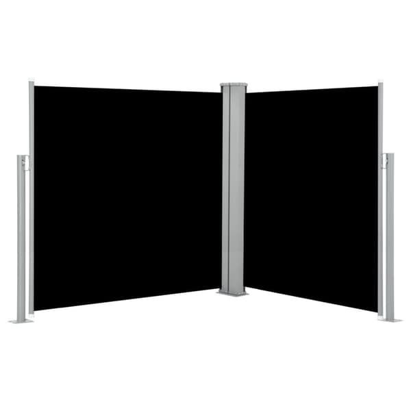 vidaXL Infällbar sidomarkis svart 140x600 cm