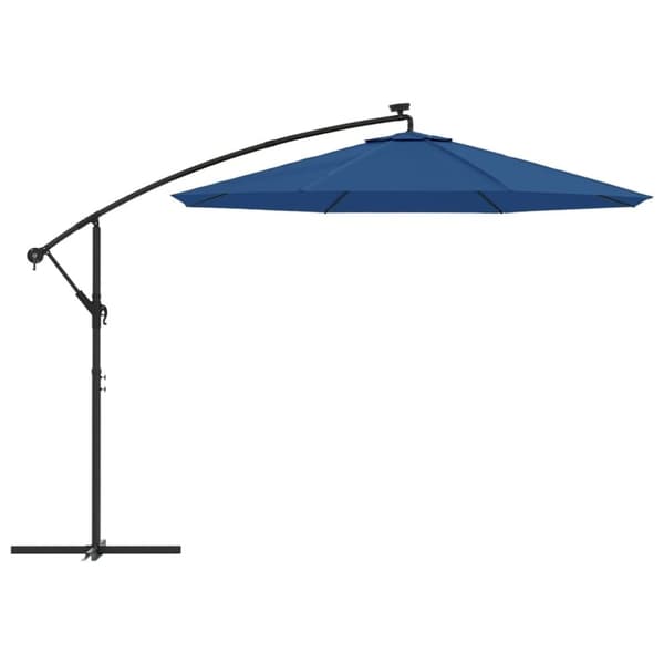 vidaXL Aurinkovarjo cantilever LED ja terästolppa 300 cm sininen
