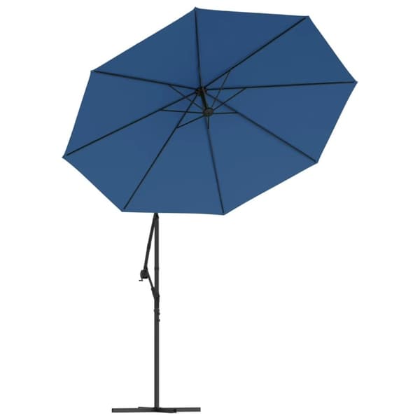 vidaXL Aurinkovarjo cantilever LED ja terästolppa 300 cm sininen