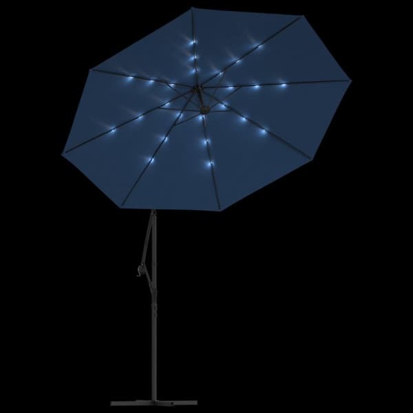 vidaXL Aurinkovarjo cantilever LED ja terästolppa 300 cm sininen