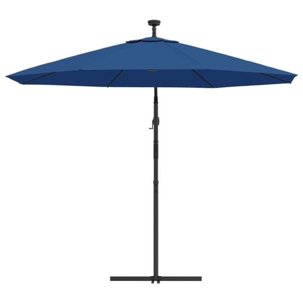 vidaXL Aurinkovarjo cantilever LED ja terästolppa 300 cm sininen