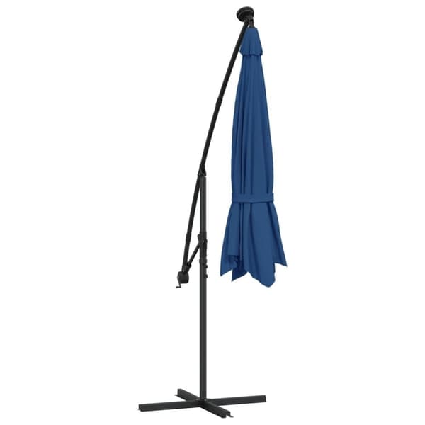 vidaXL Aurinkovarjo cantilever LED ja terästolppa 300 cm sininen