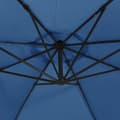 Pikkukuva 9 / 11: vidaXL Aurinkovarjo cantilever LED ja terästolppa 300 cm sininen