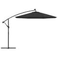 Pikkukuva 4 / 11: vidaXL Aurinkovarjo cantilever LED ja terästolppa 300 cm musta