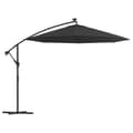 Pikkukuva 2 / 11: vidaXL Aurinkovarjo cantilever LED ja terästolppa 300 cm musta