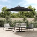 Pikkukuva 1 / 11: vidaXL Aurinkovarjo cantilever LED ja terästolppa 300 cm musta