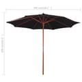 Miniatyrbilde 6 av 6: vidaXL Parasoll med trestang 300x258 cm svart