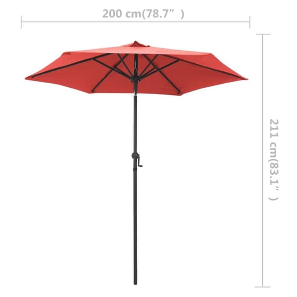 vidaXL parasol 200x211 cm aluminium terracotta