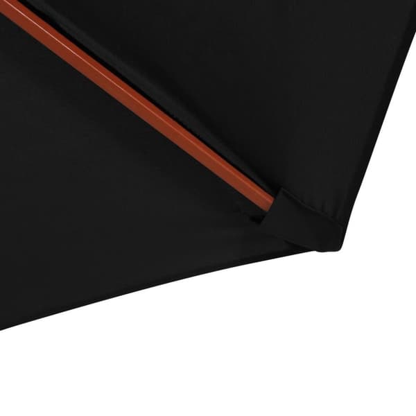 vidaXL parasol 300x258 cm træstang sort