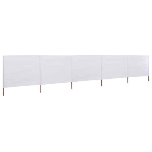 vidaXL 5-panels læsejl 600x80 cm stof sandhvid