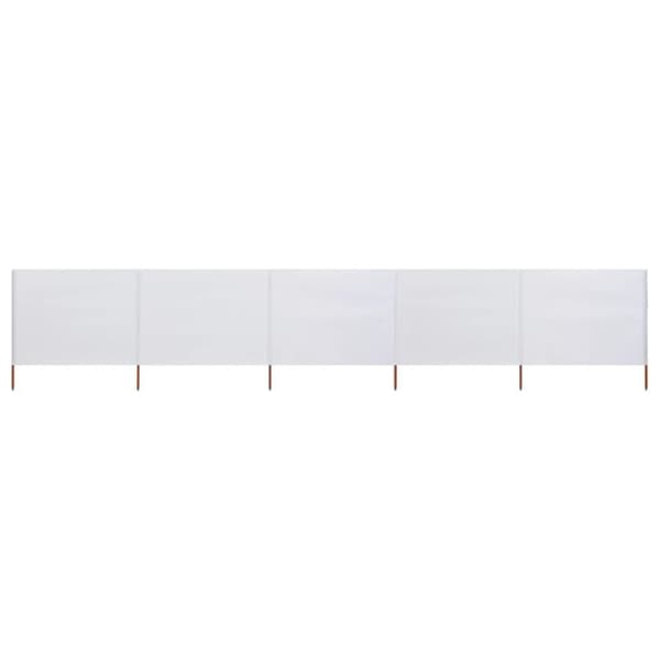 vidaXL Tuulensuojakangas 5 paneelilla 600x80 cm hiekan valkoinen