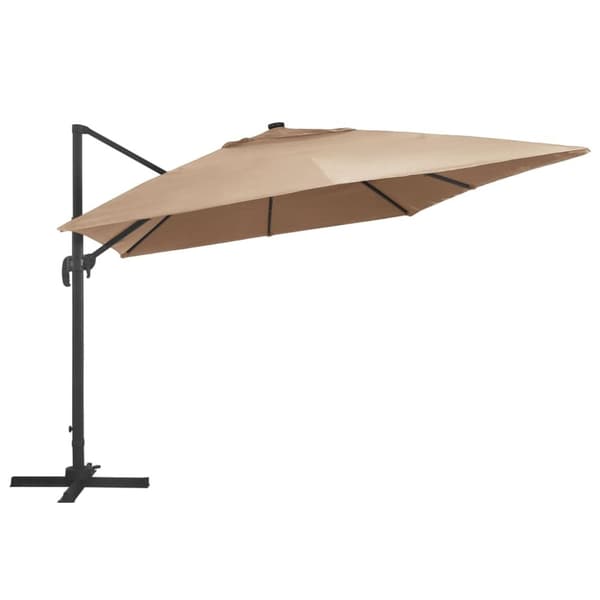 vidaXL Aurinkovarjo cantilever LED/alumiinitolppa 400x300 cm taupe