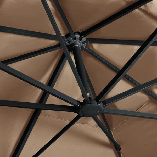 vidaXL Aurinkovarjo cantilever LED/alumiinitolppa 400x300 cm taupe