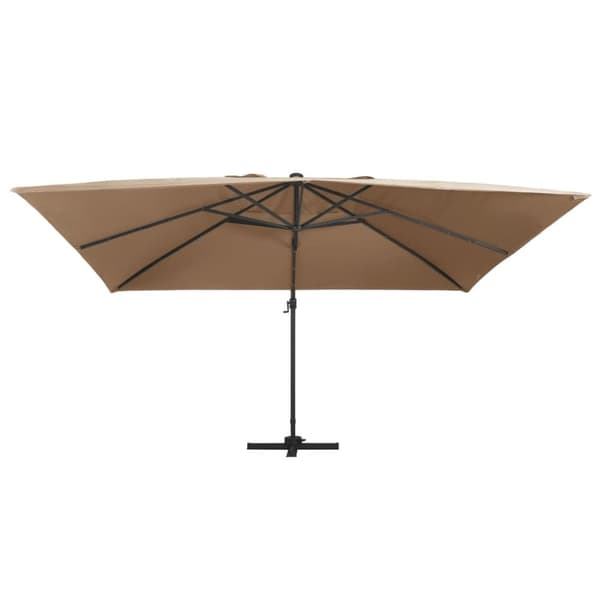 vidaXL Aurinkovarjo cantilever LED/alumiinitolppa 400x300 cm taupe