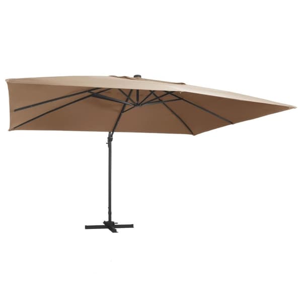 vidaXL Aurinkovarjo cantilever LED/alumiinitolppa 400x300 cm taupe