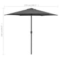 Miniatyrbilde 7 av 7: vidaXL Hageparasoll med aluminiumsstang 270x246 cm antrasitt
