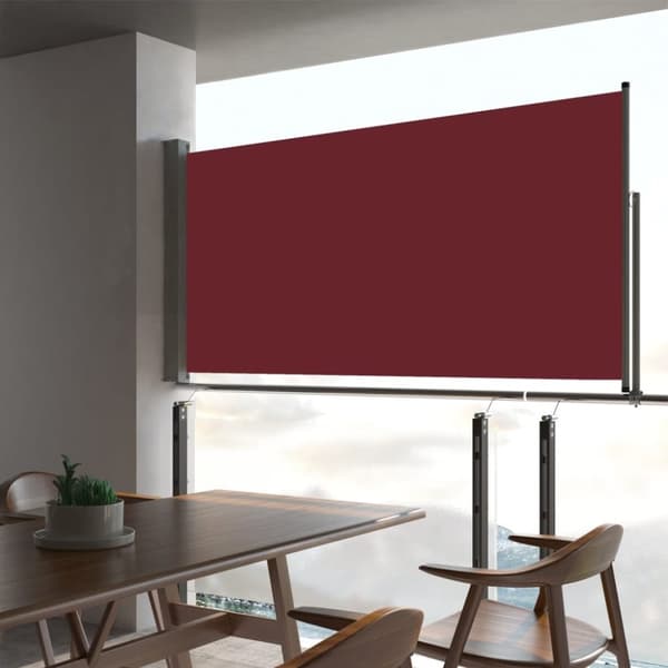 vidaXL Sisäänvedettävä terassin sivumarkiisi 80x300 cm punainen