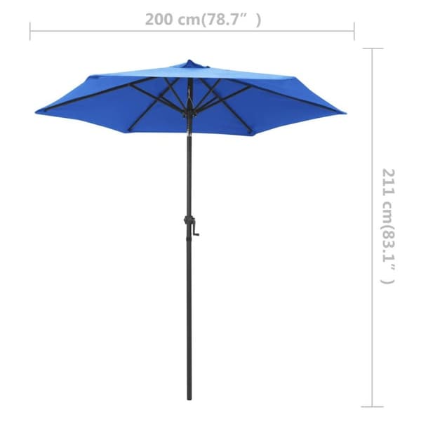 vidaXL Parasoll blå 200x224 cm aluminium