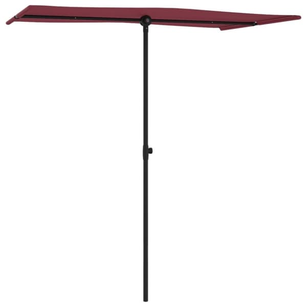vidaXL Aurinkovarjo alumiinitolpalla 180x110 cm viininpunainen