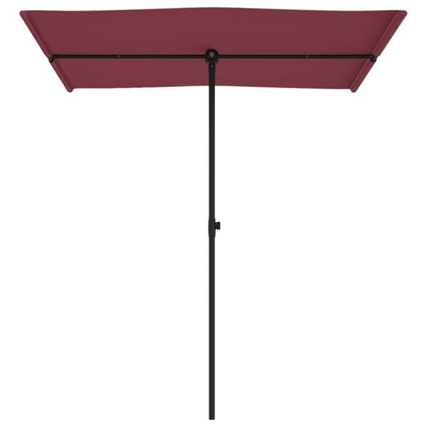 vidaXL Aurinkovarjo alumiinitolpalla 180x110 cm viininpunainen