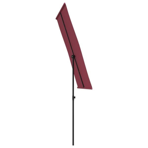 vidaXL Aurinkovarjo alumiinitolpalla 180x110 cm viininpunainen