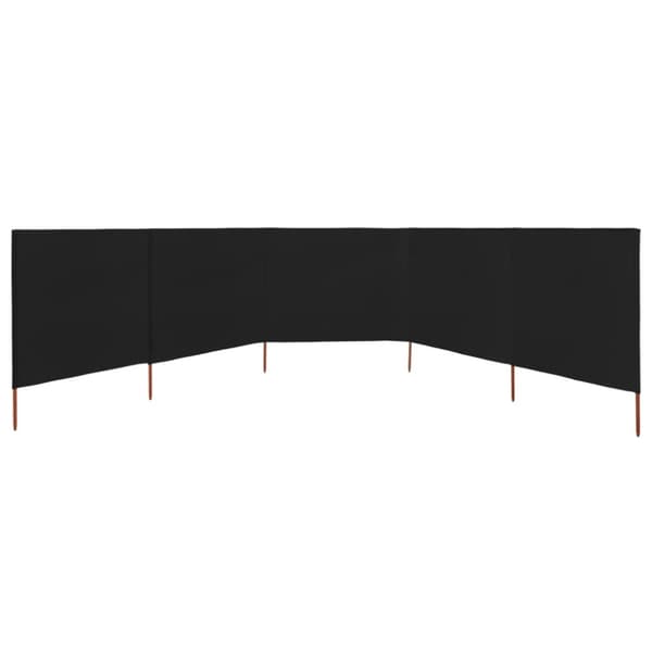 vidaXL Vindskjerm 5 paneler stoff 600x120 cm svart