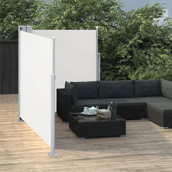 vidaXL Uttrekkbar sidemarkise 140x600 cm kremhvit