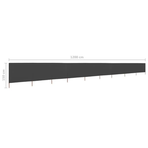 vidaXL Vindskjerm 9 paneler stoff 1200x120 cm antrasitt