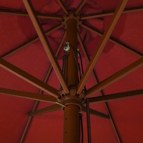 vidaXL udendørs parasol med træstang 330 cm terracottafarvet