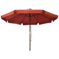 Miniatyrbillede 2 af 5: vidaXL udendørs parasol med træstang 330 cm terracottafarvet