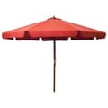 Miniatyrbillede 1 af 5: vidaXL udendørs parasol med træstang 330 cm terracottafarvet