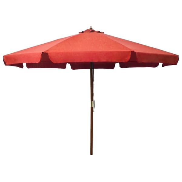 vidaXL udendørs parasol med træstang 330 cm terracottafarvet