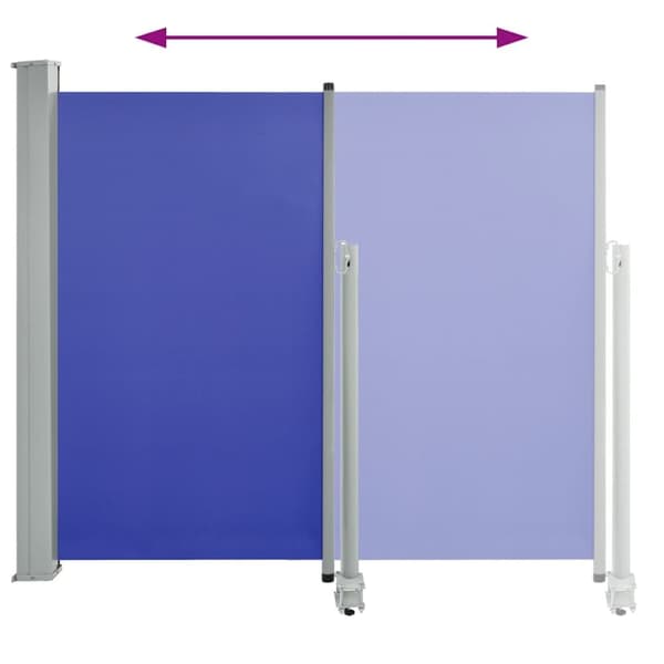vidaXL Sisäänvedettävä terassin sivumarkiisi 120x300 cm sininen